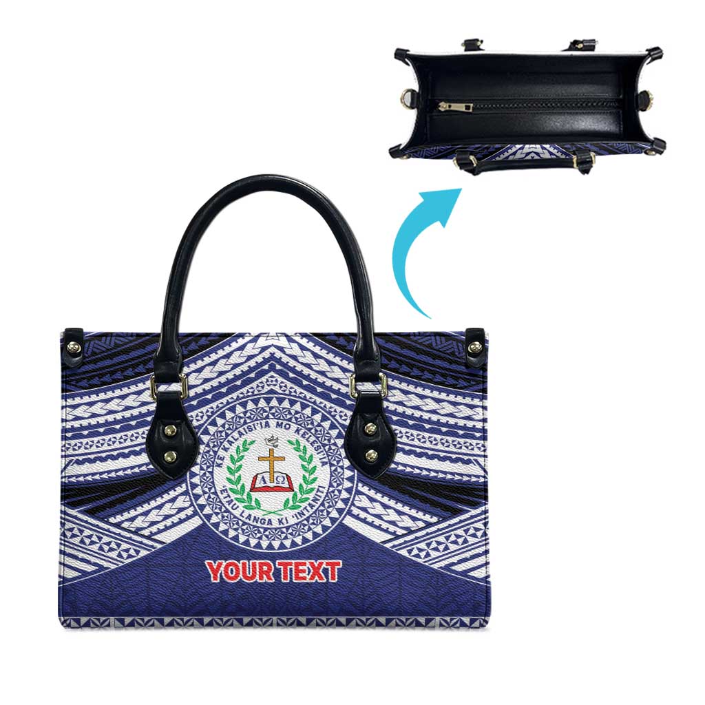 Personalised Tonga Sia'atoutai Theological College Leather Bag Polynesian Ngatu Tribal - Polynesian Pride