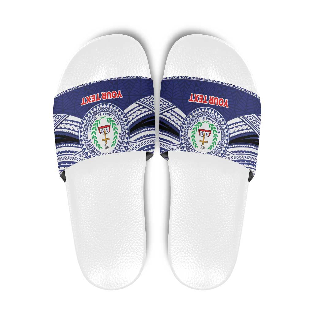Personalised Tonga Sia'atoutai Theological College Slide Sandals Polynesian Ngatu Tribal - Polynesian Pride