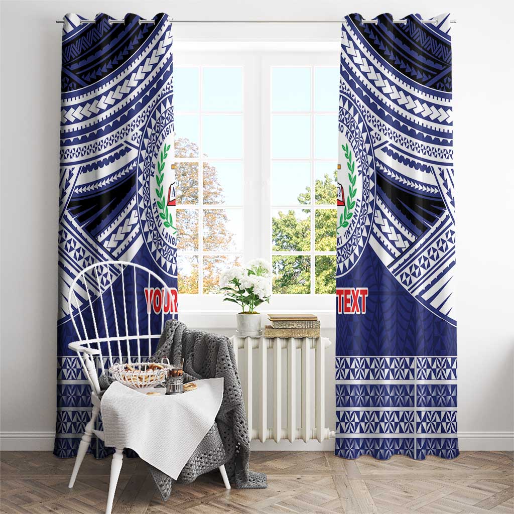 Personalised Tonga Sia'atoutai Theological College Window Curtain Polynesian Ngatu Tribal