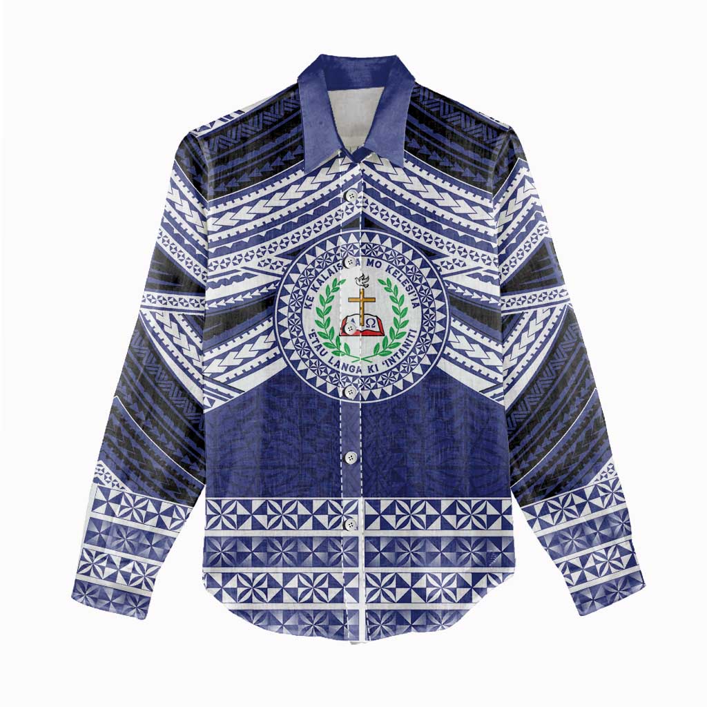 Personalised Tonga Sia'atoutai Theological College Women Casual Shirt Polynesian Ngatu Tribal