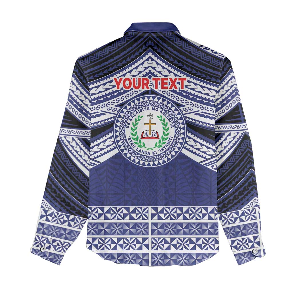Personalised Tonga Sia'atoutai Theological College Women Casual Shirt Polynesian Ngatu Tribal