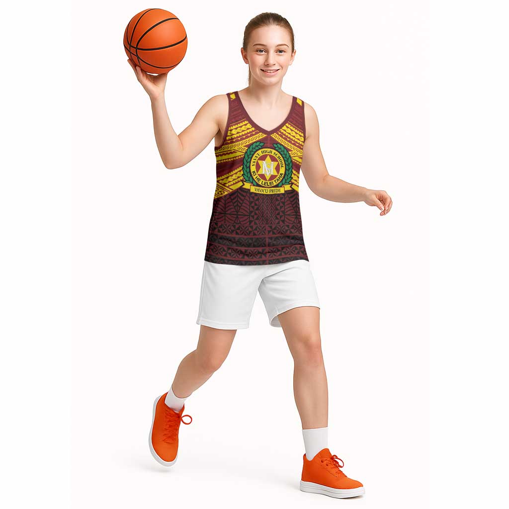 Personalised Tonga Vava'u High School Basketball Jersey Polynesian Ngatu Tribal - Polynesian Pride