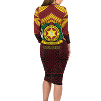 Personalised Tonga Vava'u High School Family Matching Long Sleeve Bodycon Dress and Hawaiian Shirt Polynesian Ngatu Tribal LT9 - Polynesian Pride