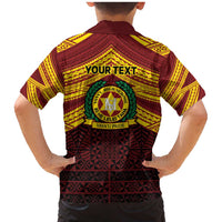 Personalised Tonga Vava'u High School Family Matching Mermaid Dress and Hawaiian Shirt Polynesian Ngatu Tribal LT9 - Polynesian Pride