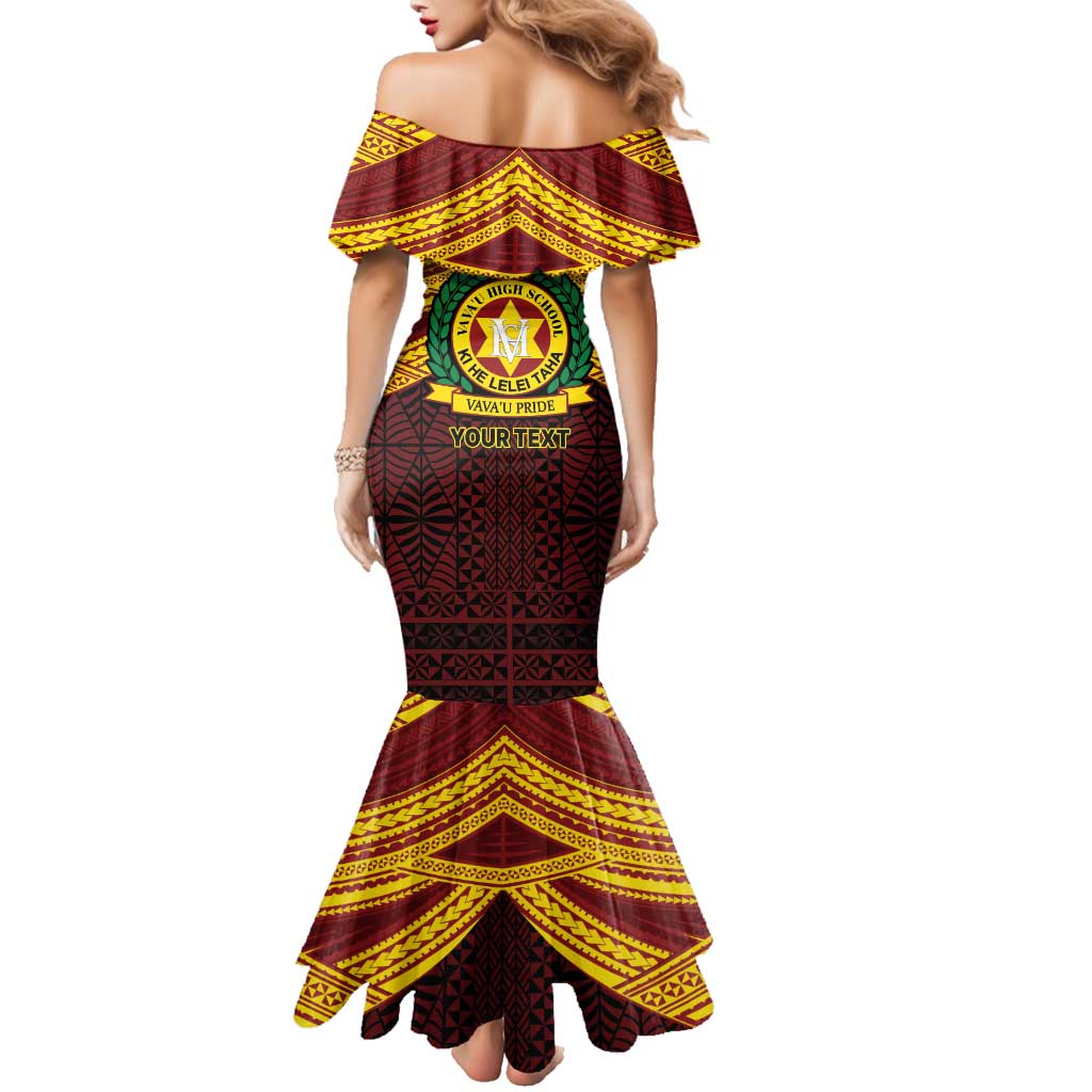 Personalised Tonga Vava'u High School Family Matching Mermaid Dress and Hawaiian Shirt Polynesian Ngatu Tribal LT9 - Polynesian Pride