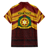 Personalised Tonga Vava'u High School Family Matching Off The Shoulder Long Sleeve Dress and Hawaiian Shirt Polynesian Ngatu Tribal LT9 - Polynesian Pride
