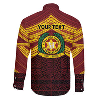 Personalised Tonga Vava'u High School Family Matching Off Shoulder Maxi Dress and Hawaiian Shirt Polynesian Ngatu Tribal LT9 - Polynesian Pride