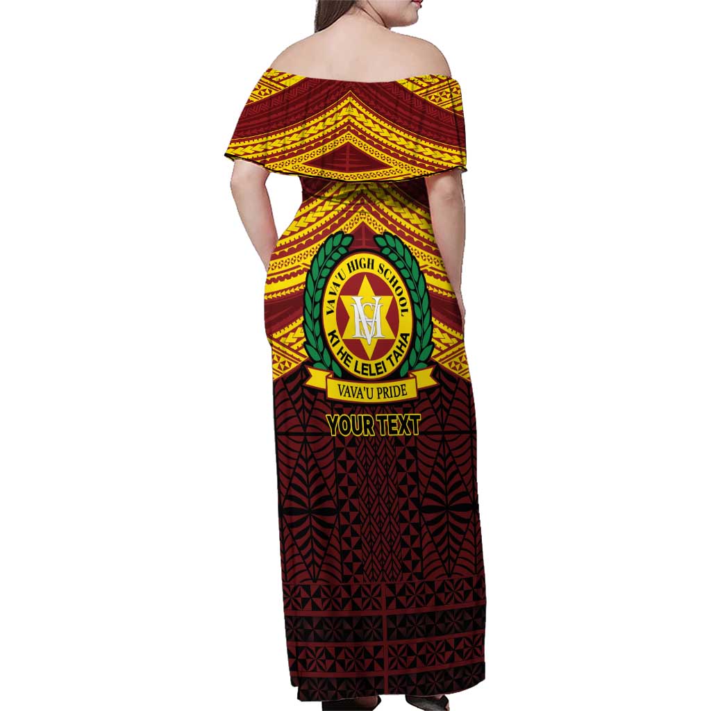 Personalised Tonga Vava'u High School Family Matching Off Shoulder Maxi Dress and Hawaiian Shirt Polynesian Ngatu Tribal LT9 - Polynesian Pride
