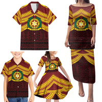 Personalised Tonga Vava'u High School Family Matching Puletasi and Hawaiian Shirt Polynesian Ngatu Tribal LT9 - Polynesian Pride