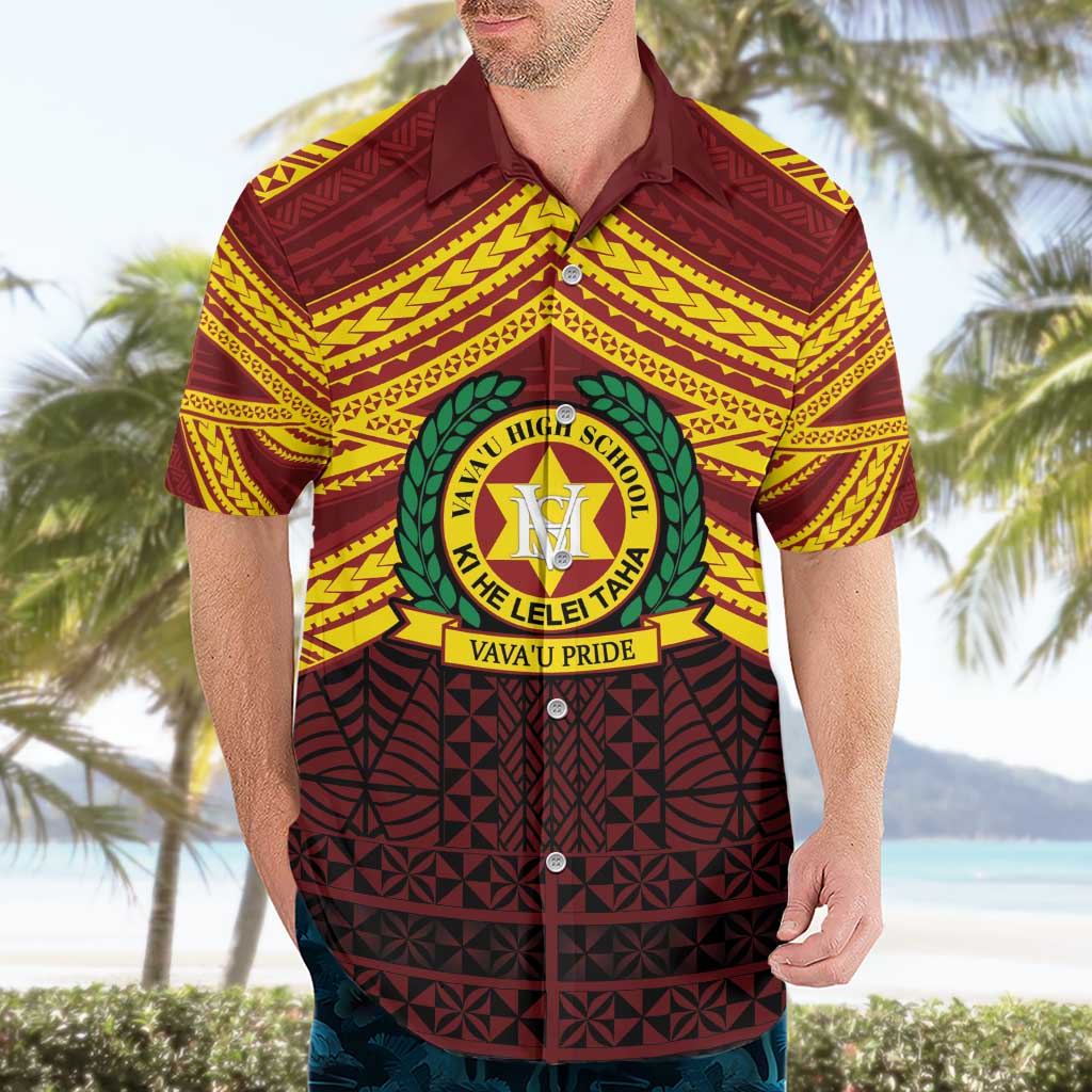 Personalised Tonga Vava'u High School Hawaiian Shirt Polynesian Ngatu Tribal