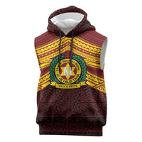 Personalised Tonga Vava'u High School Sleeveless Hoodie Polynesian Ngatu Tribal LT9 Red - Polynesian Pride