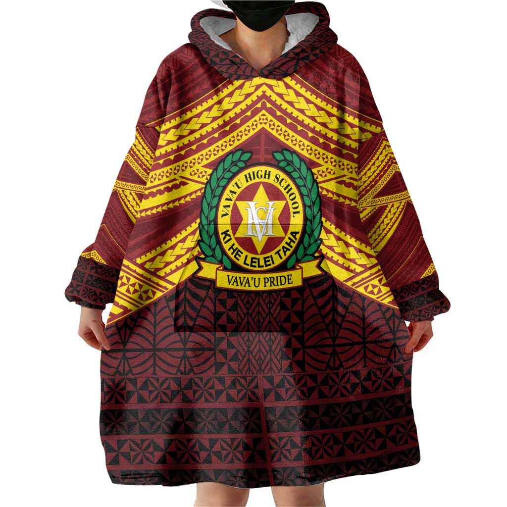Personalised Tonga Vava'u High School Wearable Blanket Hoodie Polynesian Ngatu Tribal LT9 - Polynesian Pride
