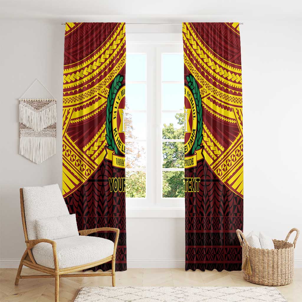 Personalised Tonga Vava'u High School Window Curtain Polynesian Ngatu Tribal