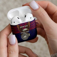 American Samoa Brave Eagle Personalized AirPods Case National Flag Color - Polynesian Pride