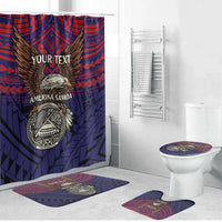 American Samoa Brave Eagle Personalized Bathroom Set National Flag Color LT9 Bathroom Set (4 pcs) Blue - Polynesian Pride