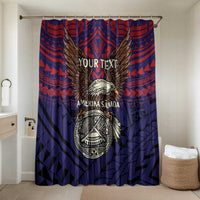 American Samoa Brave Eagle Personalized Bathroom Set National Flag Color LT9 Shower Curtain Only Blue - Polynesian Pride
