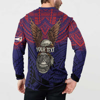 American Samoa Brave Eagle Personalized Button Sweatshirt National Flag Color