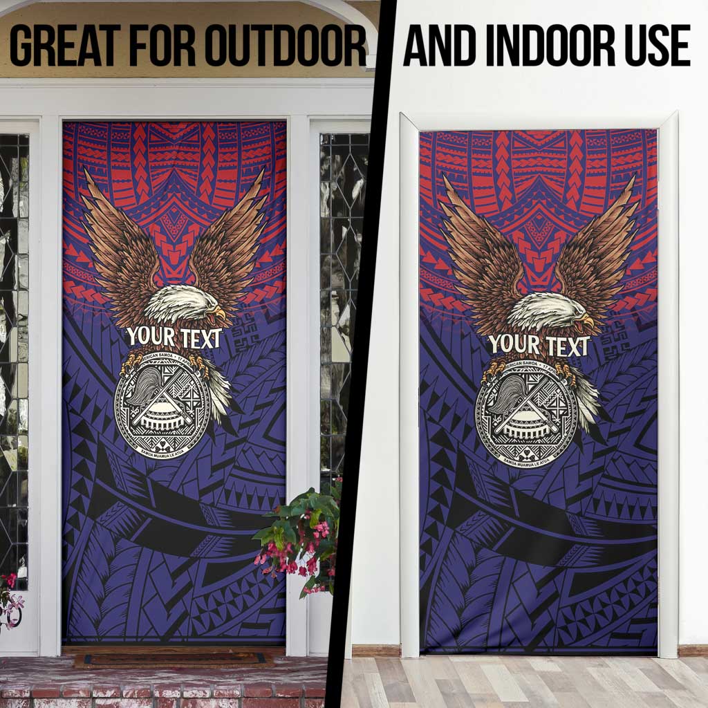 American Samoa Brave Eagle Personalized Door Cover National Flag Color - Polynesian Pride