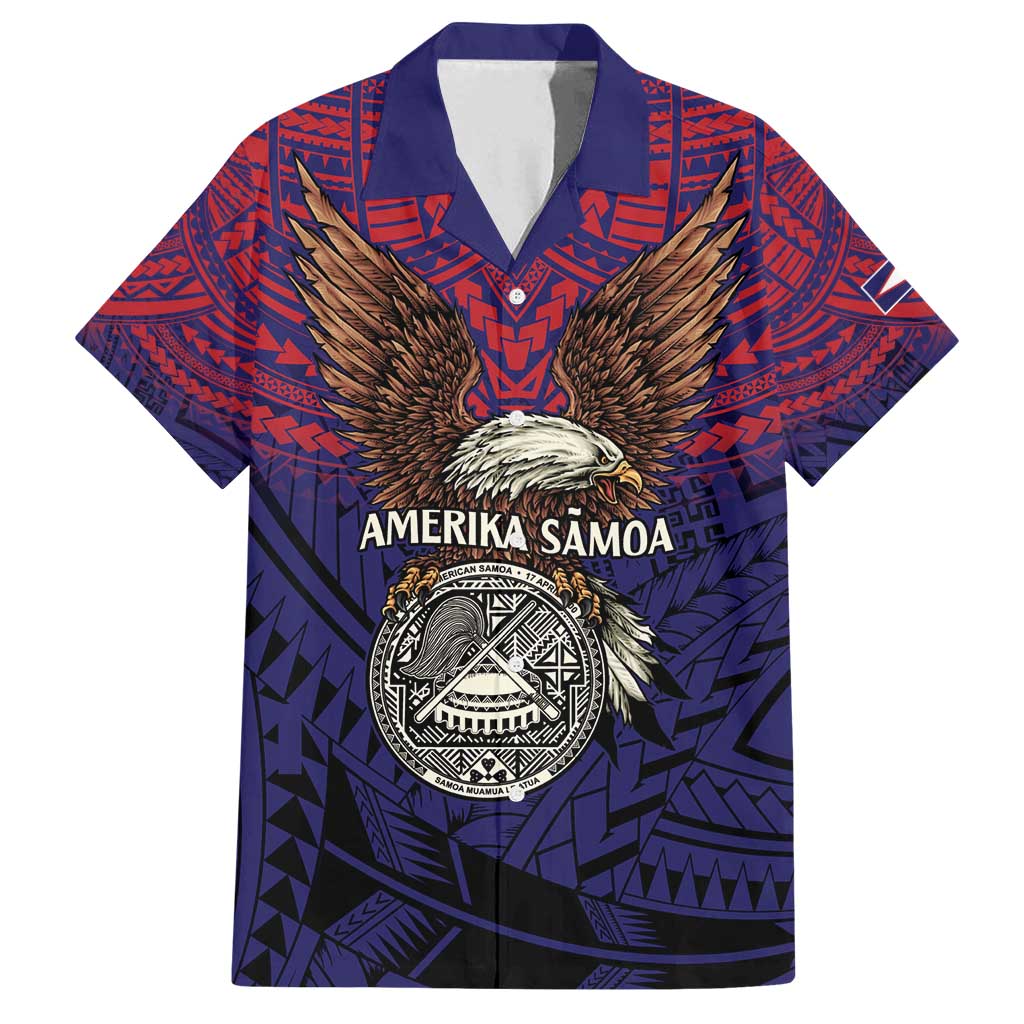 American Samoa Brave Eagle Personalized Family Matching Off Shoulder Maxi Dress and Hawaiian Shirt National Flag Color