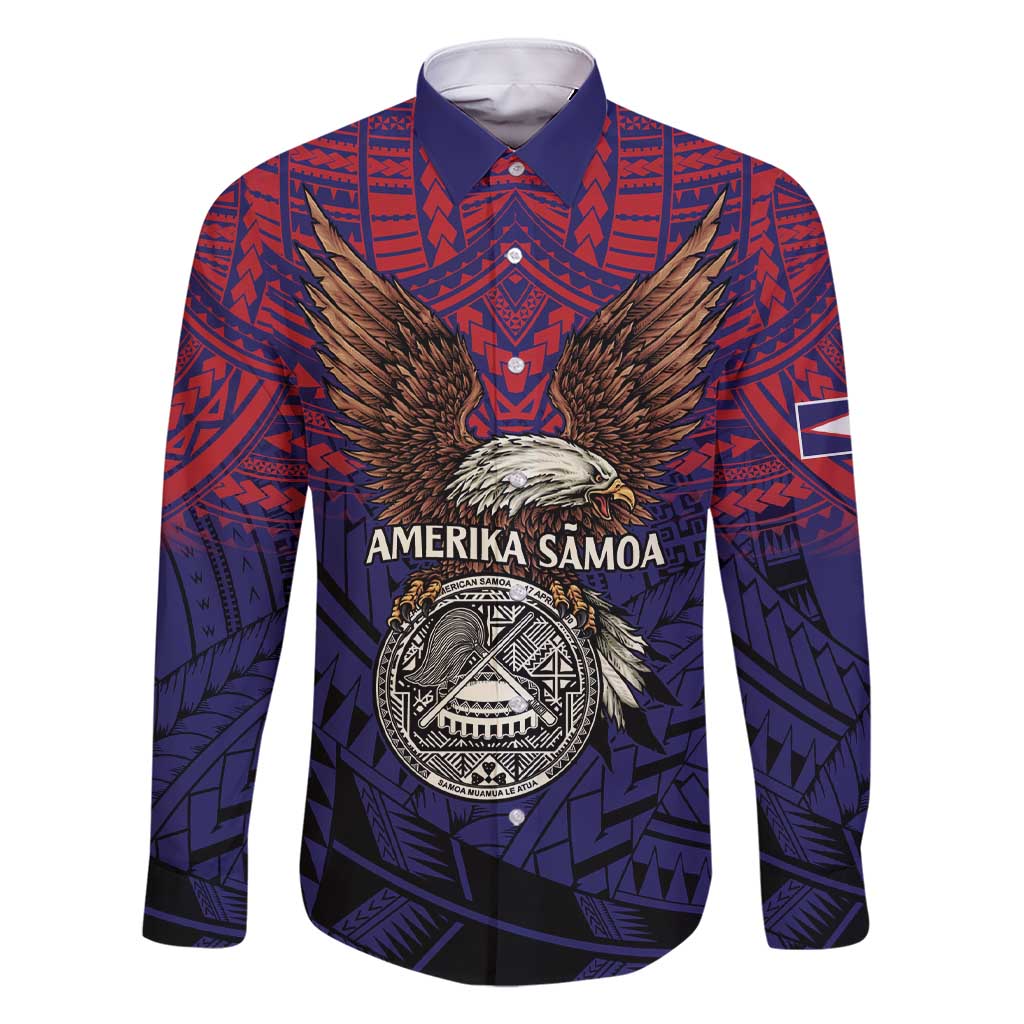 American Samoa Brave Eagle Personalized Family Matching Short Sleeve Bodycon Dress and Hawaiian Shirt National Flag Color
