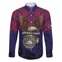 American Samoa Brave Eagle Personalized Family Matching Short Sleeve Bodycon Dress and Hawaiian Shirt National Flag Color