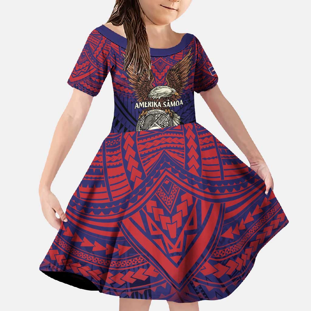 American Samoa Brave Eagle Personalized Family Matching Summer Maxi Dress and Hawaiian Shirt National Flag Color