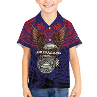 American Samoa Brave Eagle Personalized Family Matching Summer Maxi Dress and Hawaiian Shirt National Flag Color
