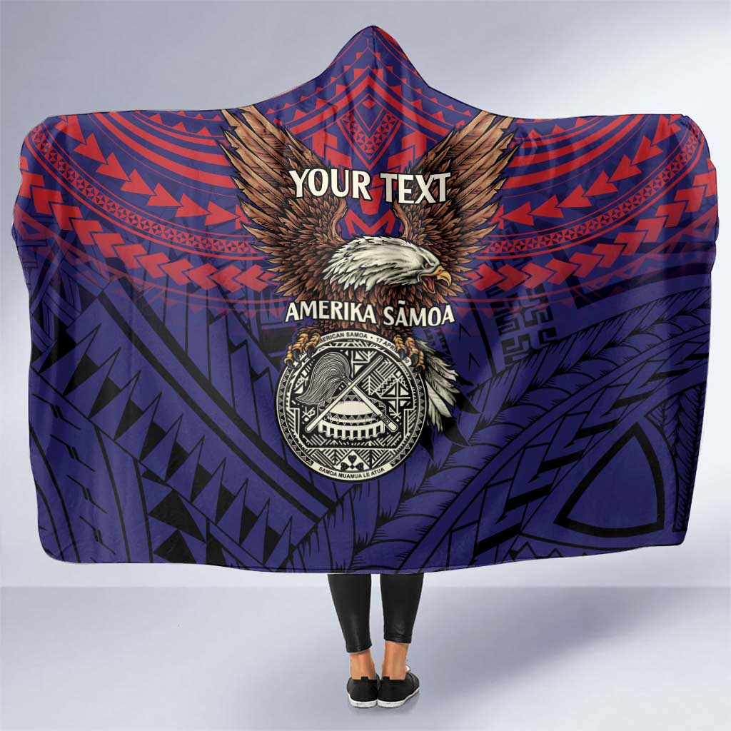 American Samoa Brave Eagle Personalized Hooded Blanket National Flag Color