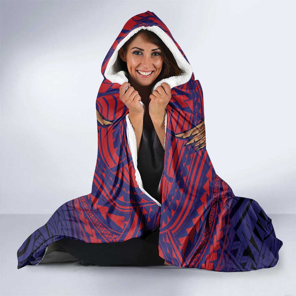 American Samoa Brave Eagle Personalized Hooded Blanket National Flag Color