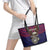 American Samoa Brave Eagle Personalized Leather Tote Bag National Flag Color