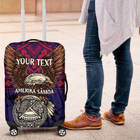 American Samoa Brave Eagle Personalized Luggage Cover National Flag Color
