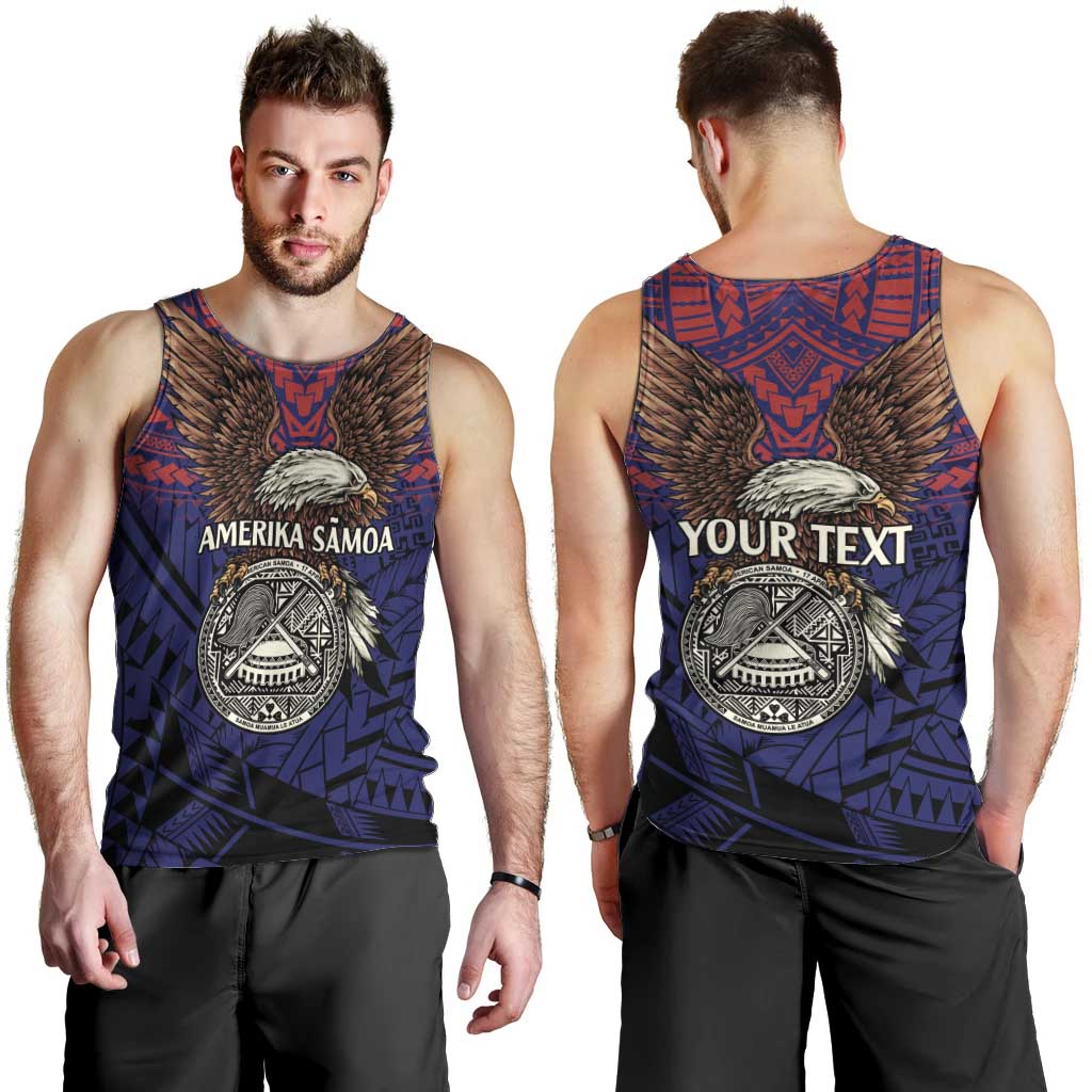 American Samoa Brave Eagle Personalized Men Tank Top National Flag Color
