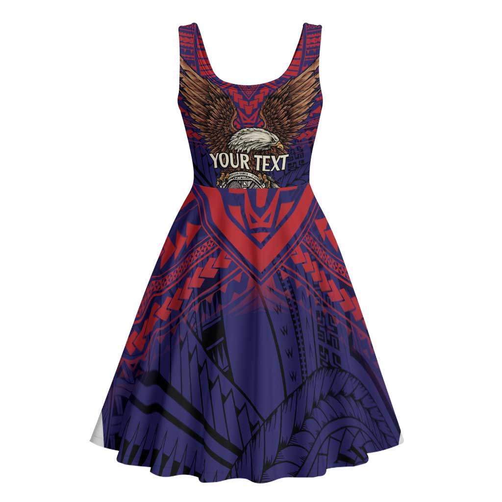 American Samoa Brave Eagle Personalized Midi Dress National Flag Color - Polynesian Pride