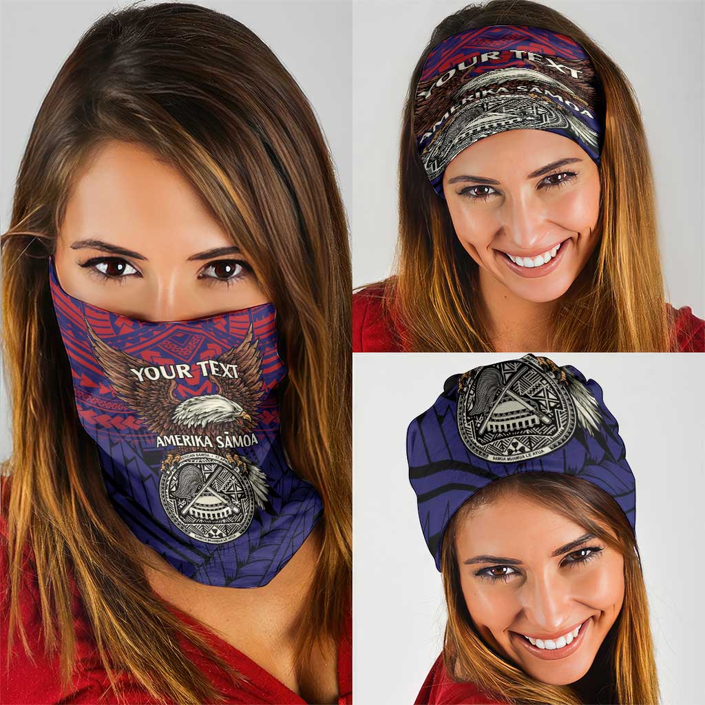 American Samoa Brave Eagle Personalized Neck Gaiter National Flag Color - Polynesian Pride