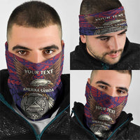 American Samoa Brave Eagle Personalized Neck Gaiter National Flag Color - Polynesian Pride