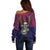 American Samoa Brave Eagle Personalized Off Shoulder Sweater National Flag Color