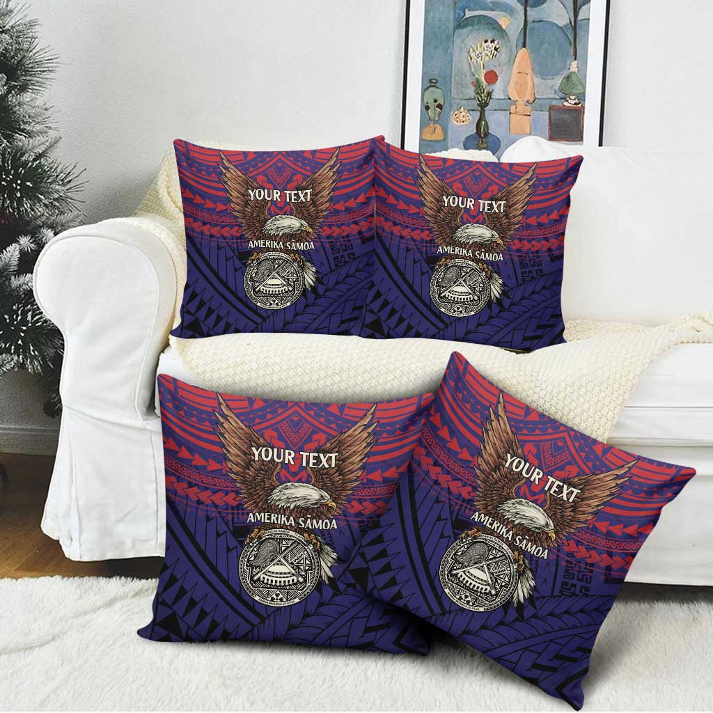 American Samoa Brave Eagle Personalized Pillow Cover National Flag Color - Polynesian Pride