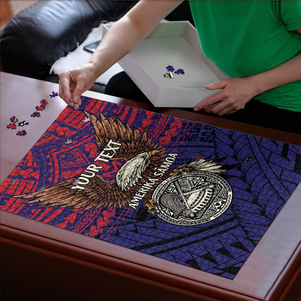 American Samoa Brave Eagle Personalized Puzzle National Flag Color - Polynesian Pride