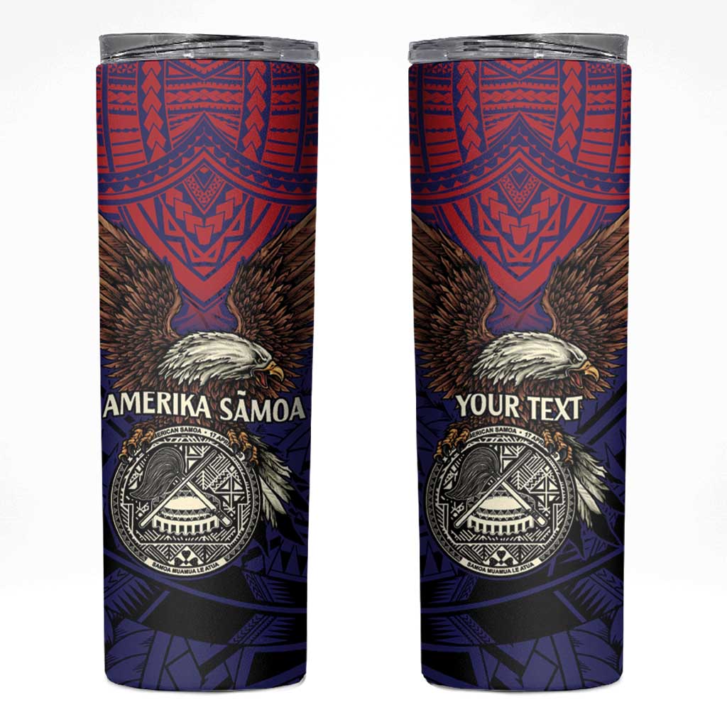 American Samoa Brave Eagle Personalized Skinny Tumbler National Flag Color