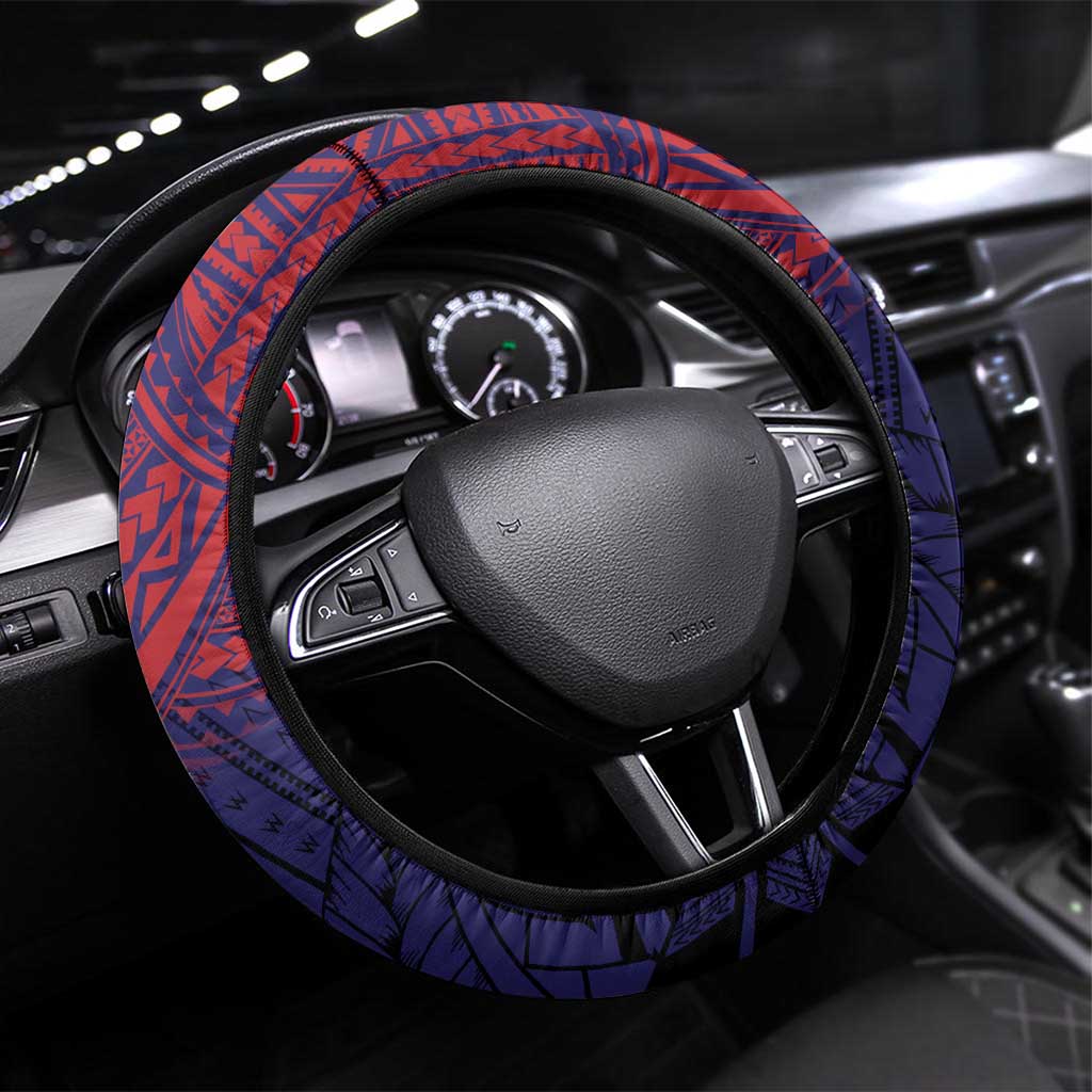American Samoa Brave Eagle Steering Wheel Cover National Flag Color