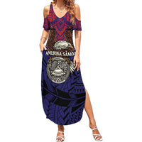 American Samoa Brave Eagle Personalized Summer Maxi Dress National Flag Color