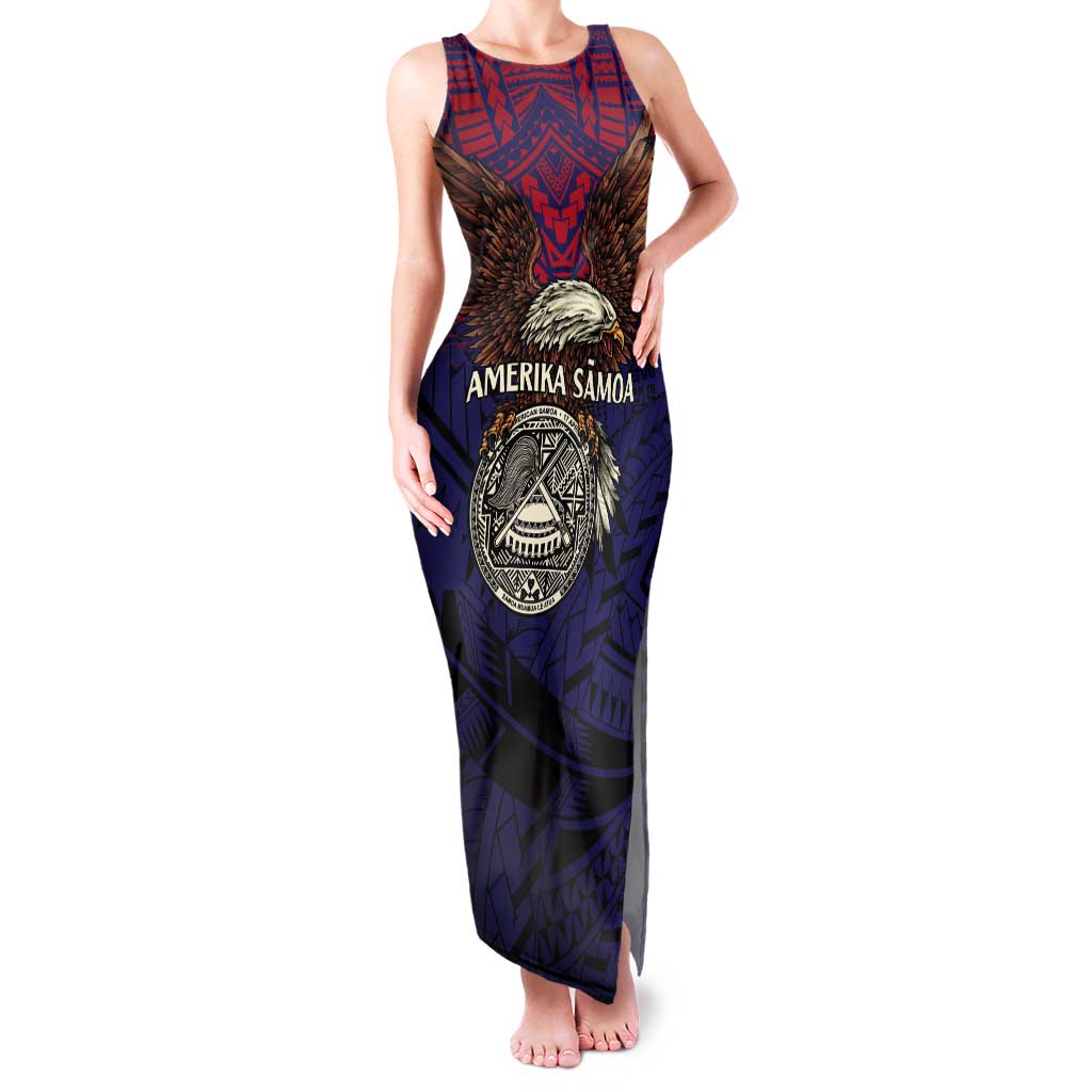 American Samoa Brave Eagle Personalized Tank Maxi Dress National Flag Color