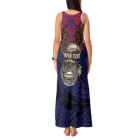 American Samoa Brave Eagle Personalized Tank Maxi Dress National Flag Color