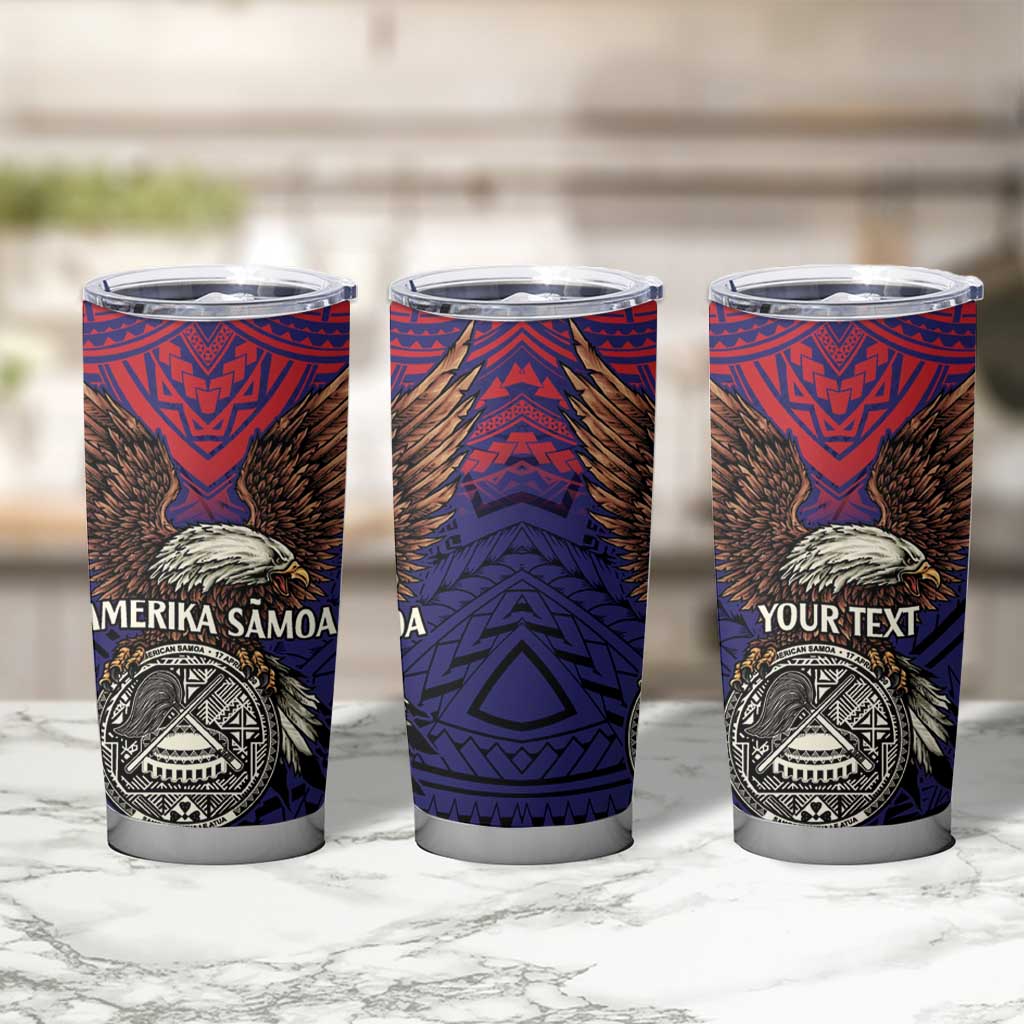 American Samoa Brave Eagle Personalized Tumbler Cup National Flag Color