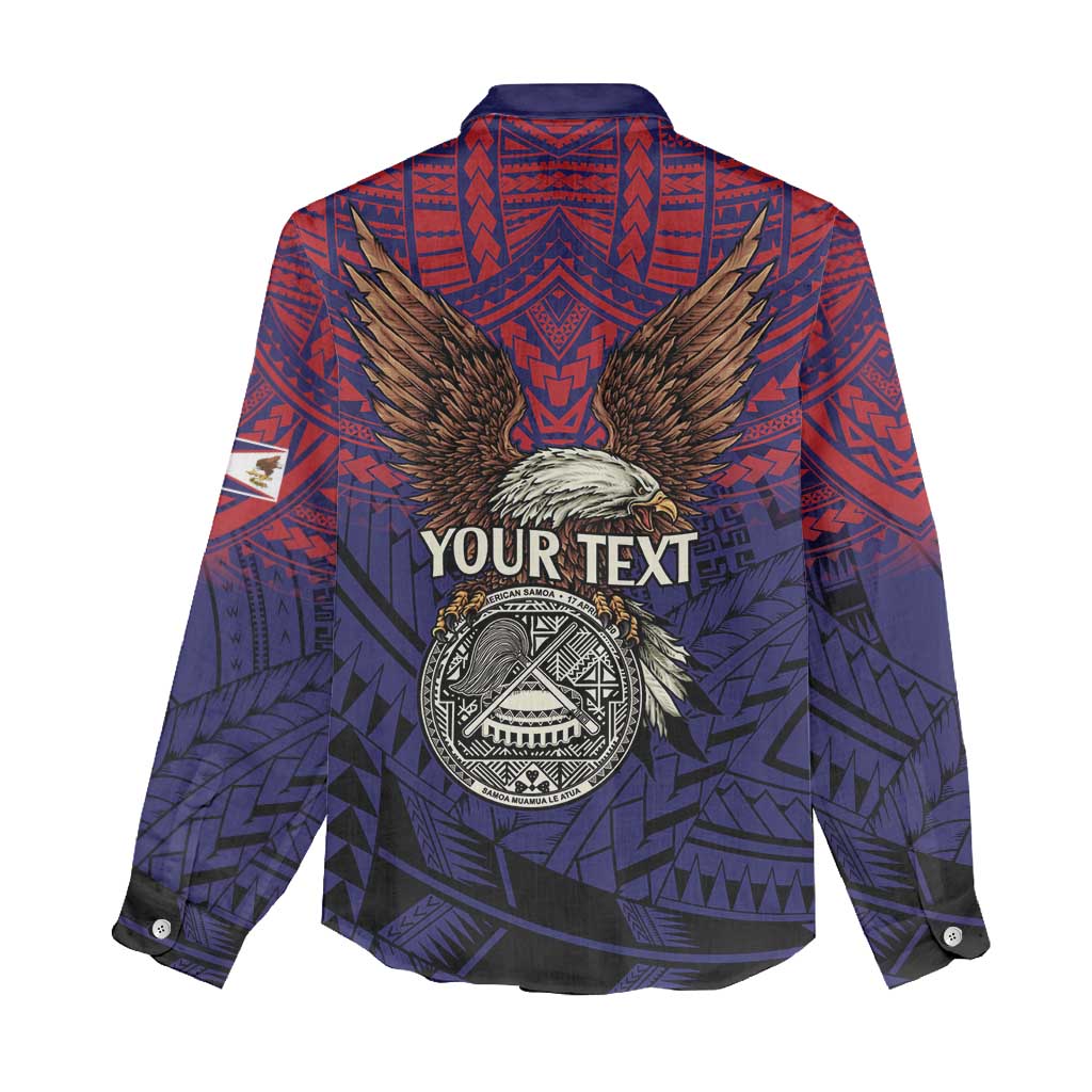 American Samoa Brave Eagle Personalized Women Casual Shirt National Flag Color