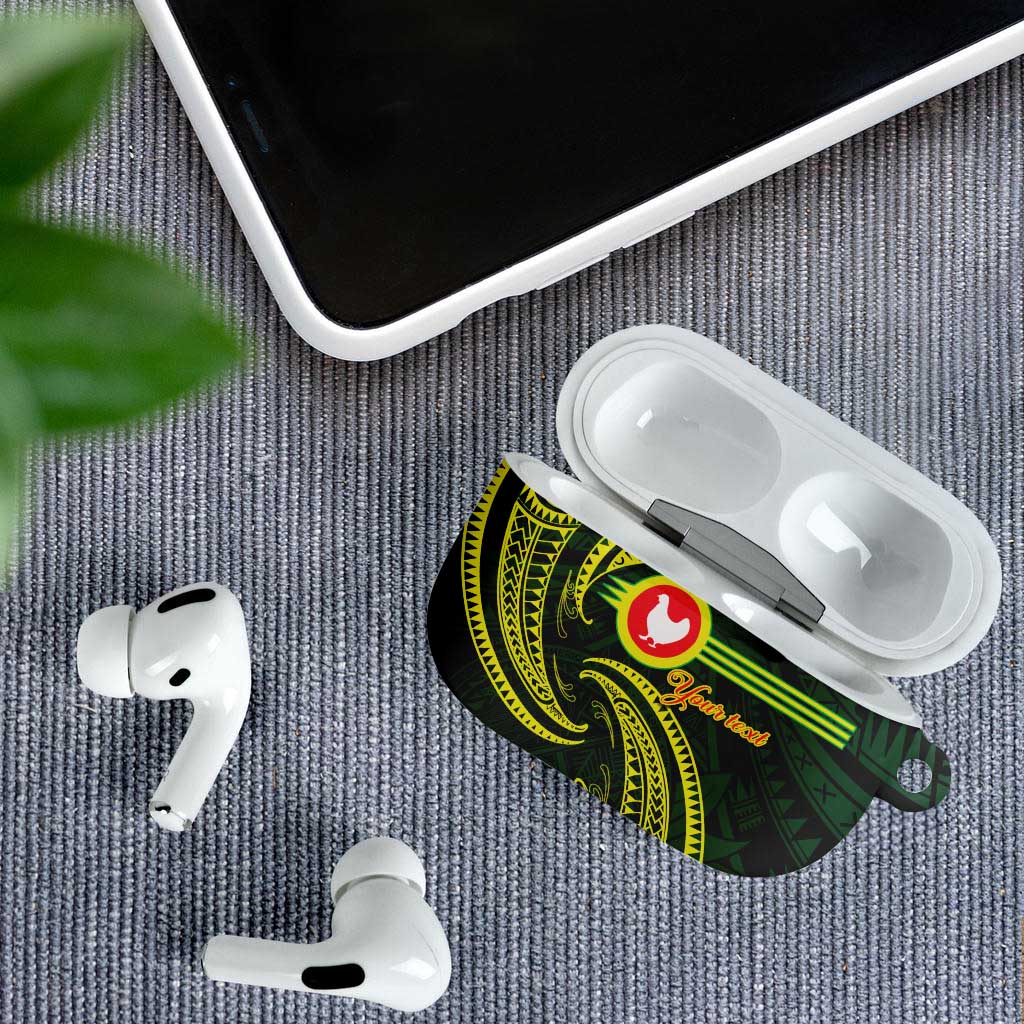 American Samoa Manua Cession Day Personalized AirPods Case Polynesian Wave Style - Polynesian Pride