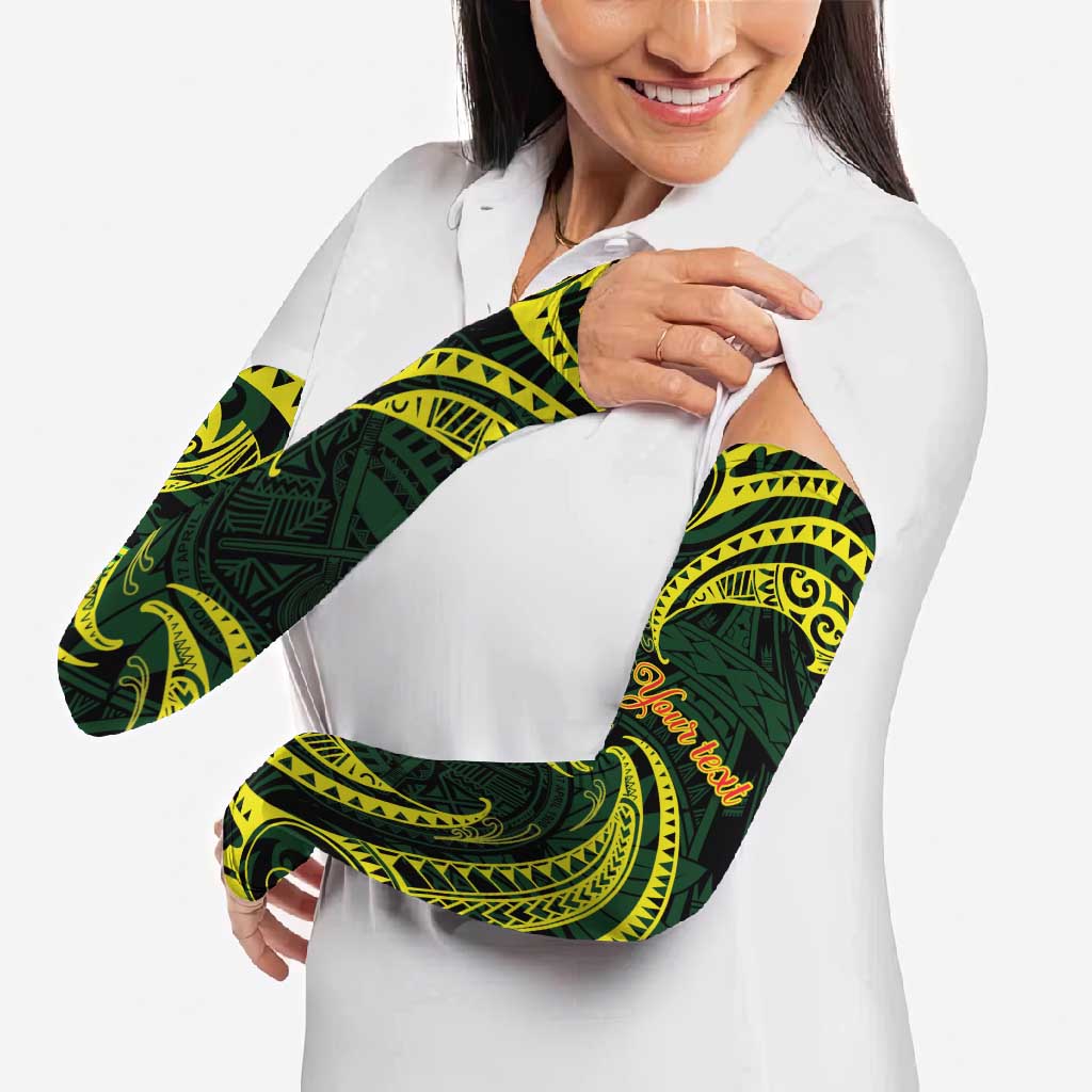 American Samoa Manua Cession Day Personalized Arm Sleeves Polynesian Wave Style - Polynesian Pride