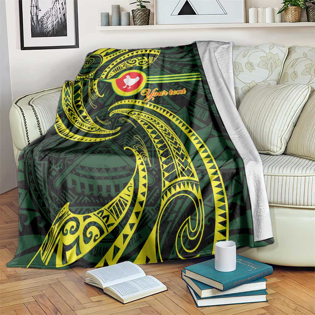 American Samoa Manua Cession Day Personalized Blanket Polynesian Wave Style
