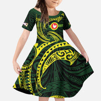 American Samoa Manua Cession Day Personalized Family Matching Long Sleeve Bodycon Dress and Hawaiian Shirt Polynesian Wave Style