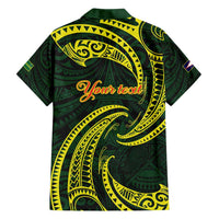 American Samoa Manua Cession Day Personalized Family Matching Long Sleeve Bodycon Dress and Hawaiian Shirt Polynesian Wave Style